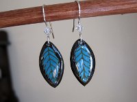 Little Turquoise Leaf Earrings Pysanky Eggshell Jewelry By So Jeo : pysanky pysanka ukrainian easter egg batik art eggshell jewelry pendants earrings drop dangle etched flowers gift women accessories accessory pendant necklace bail crystal finding sterling silver filled sojeo flowers celtic purple white red pink brown green purple orange cream burgundy magenta teal turqoise crows crow blue black so jeo art handmade